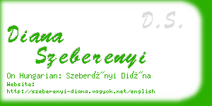 diana szeberenyi business card